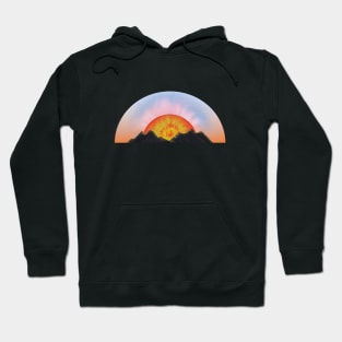 Sunrise Tie-Dye Mountains Abstract Hoodie